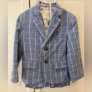 Janie and Jack Blue Checkered Kids short suit set